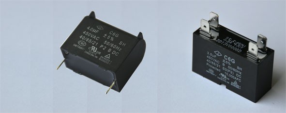 安全等级S3(P2)的金属化聚丙烯膜交流电动机电容器(塑料外壳)